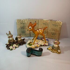 WDCC Walt Disney Bambi Sculptures Figures 4 Piece Set With COA! EUC